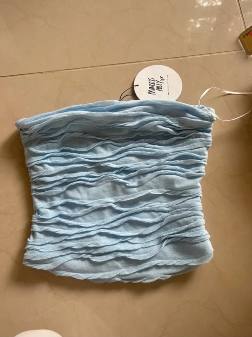Princess Polly Pale Blue Ruched Strapless Camisole